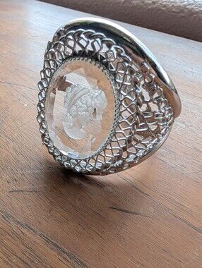 Whiting & Davis Crystal Cameo Cuff